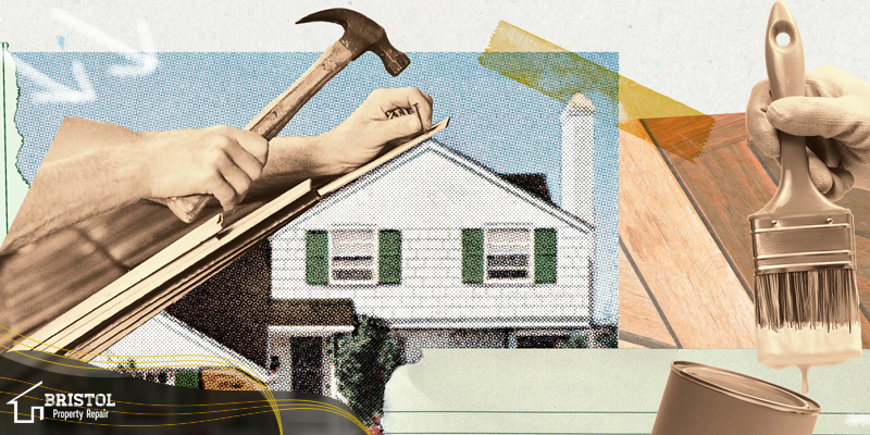 Graphic design of house roof repair